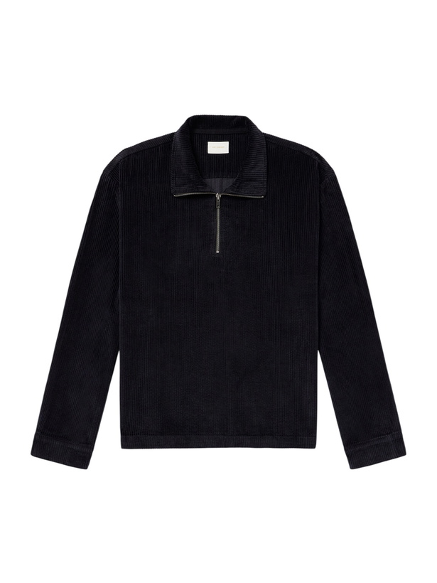Photo: Aimé Leon Dore - Cotton-Corduroy Zip-Up Sweatshirt - Black