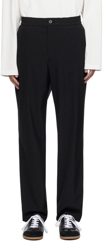 Photo: Solid Homme Black Concealed Drawstring Trousers