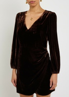 Paige Lawry Draped Velour Mini Dress Aubergine