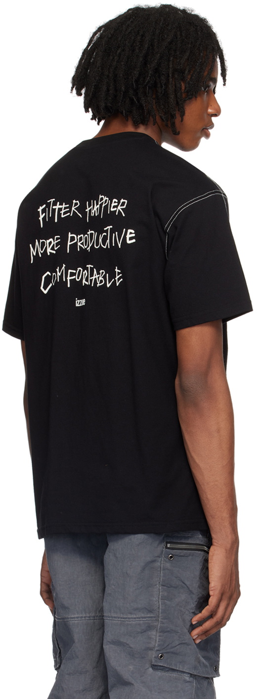 Izzue Black 3D Print T-Shirt