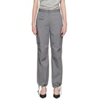 GANNI Gray Stretch Cotton Pocket Cargo Pants