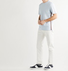 PAUL SMITH - Slim-Fit Striped Webbing-Trimmed Organic Cotton-Jersey T-Shirt - Blue