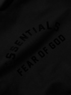 FEAR OF GOD ESSENTIALS - Shell-Trimmed Logo-Appliquéd Cotton-Blend Jersey Hoodie - Black
