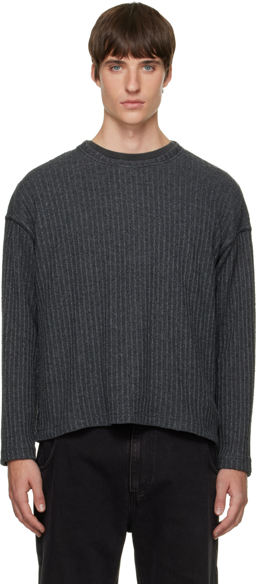 mfpen Gray Round Neck Sweater