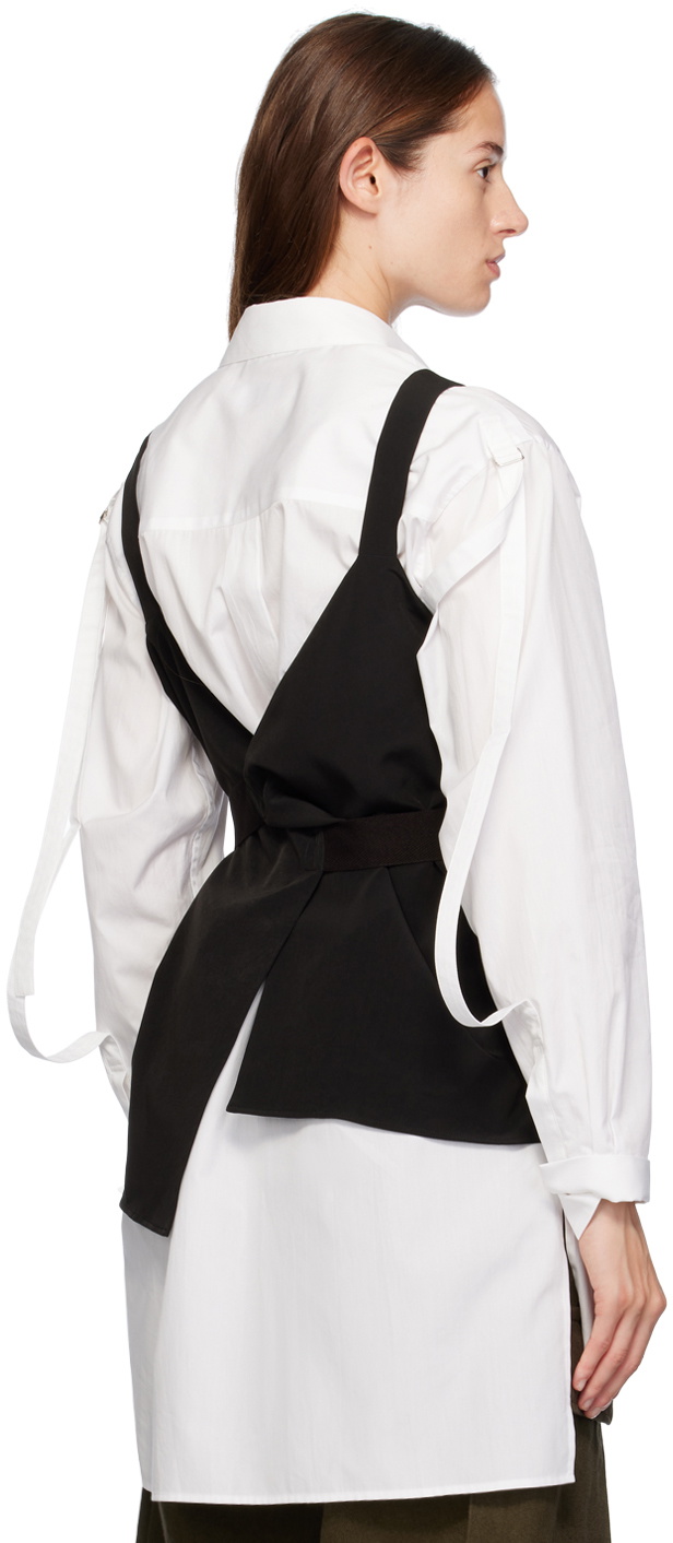 Y's Black Wrap Tank Top