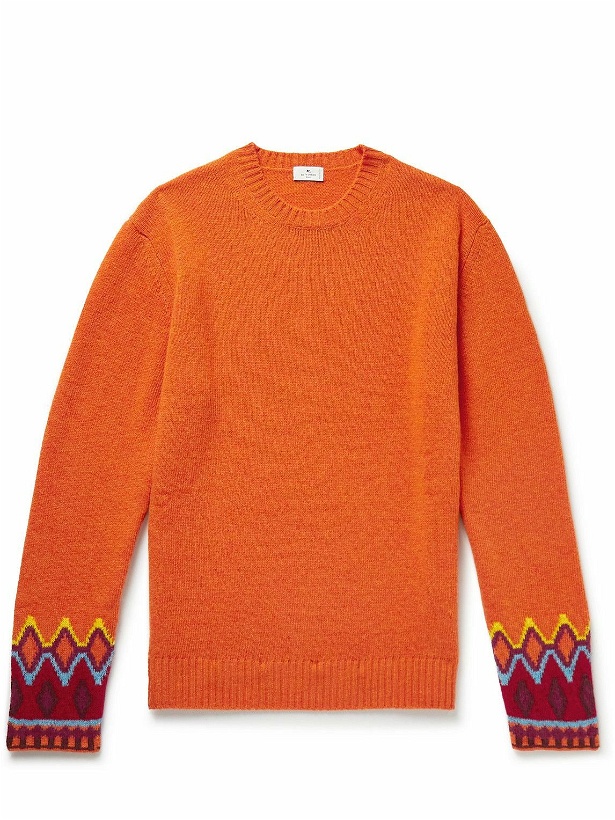 Photo: Etro - Wool-Jacquard Sweater - Orange