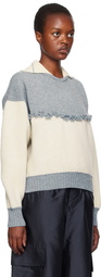 Cawley Off-White & Blue Amelia Sweater