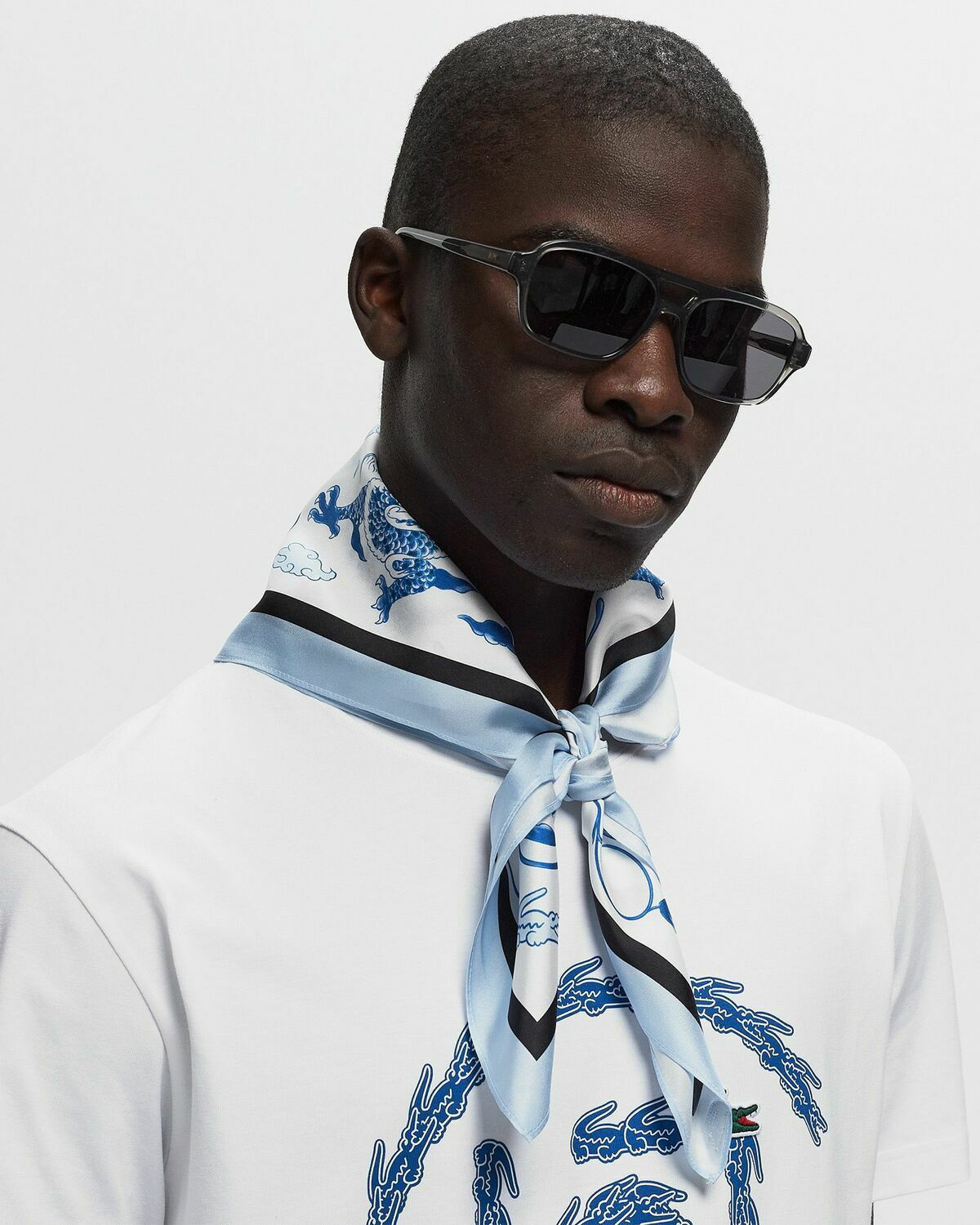 Lacoste X Clot Echarpe Blue Mens Scarves