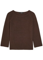 Weekend Max Mara Addotto Knitted Cotton Jumper Brown