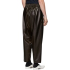 Hed Mayner Brown Faux-Leather Trousers