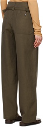 LEMAIRE Brown Maxi Trousers