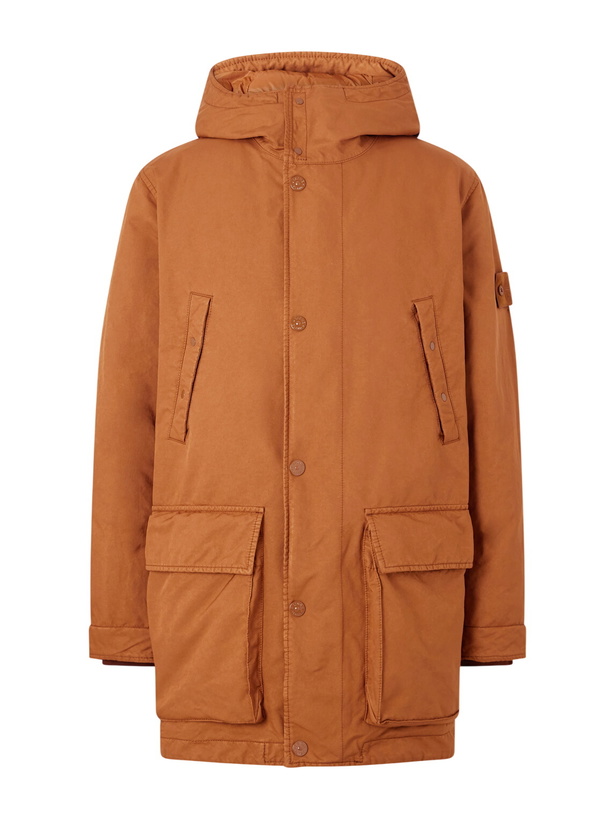 Photo: Stone Island - STONE ISLAND GHOST Garment-Dyed Shell Down Parka - Orange