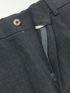 De Bonne Facture - Straight-Leg Pleated Linen and Wool-Blend Suit Trousers - Gray