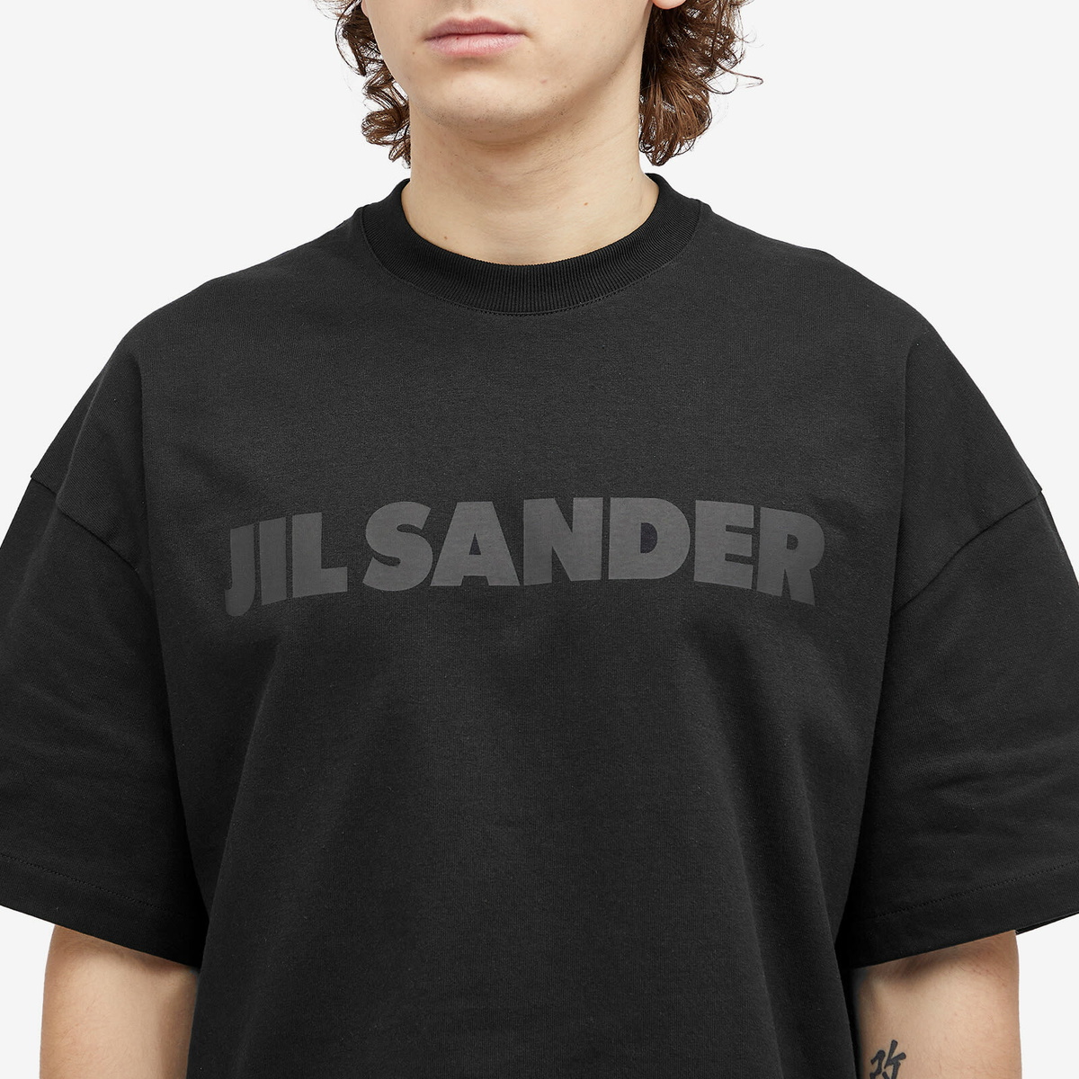 Jil Sander Men's Logo T-Shirt in Black Jil Sander