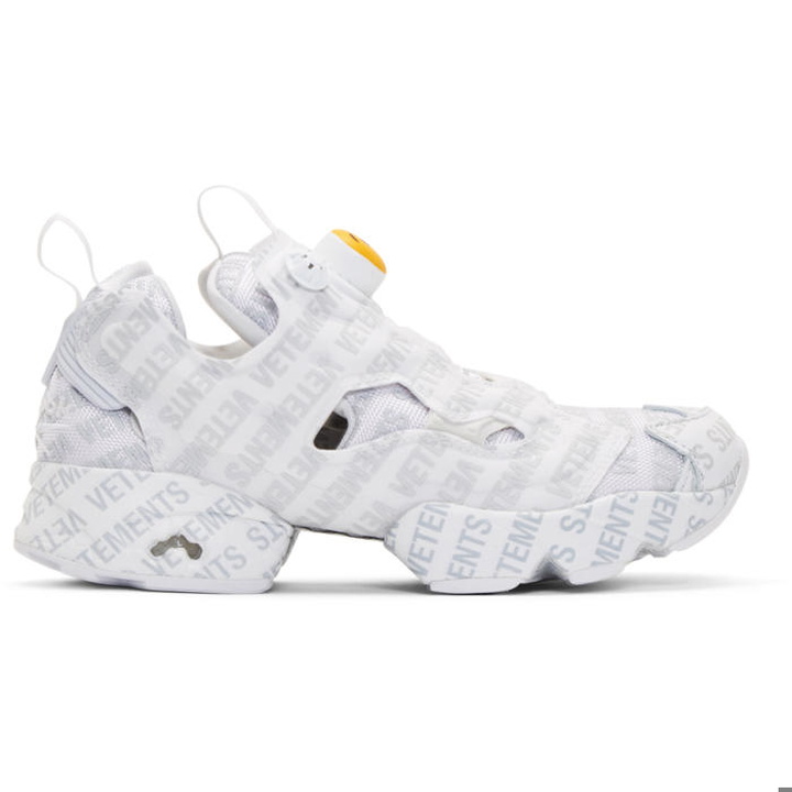 Photo: Vetements White Reebok Classics Edition Logo Emoji Instapump Fury Sneakers 