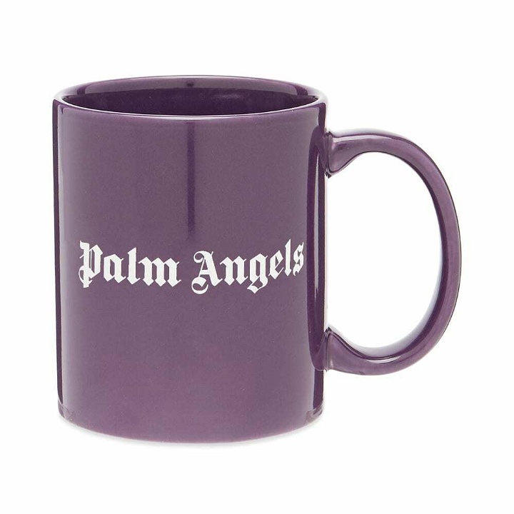Photo: Palm Angels Men's Classic Logo Mug in Violet/White