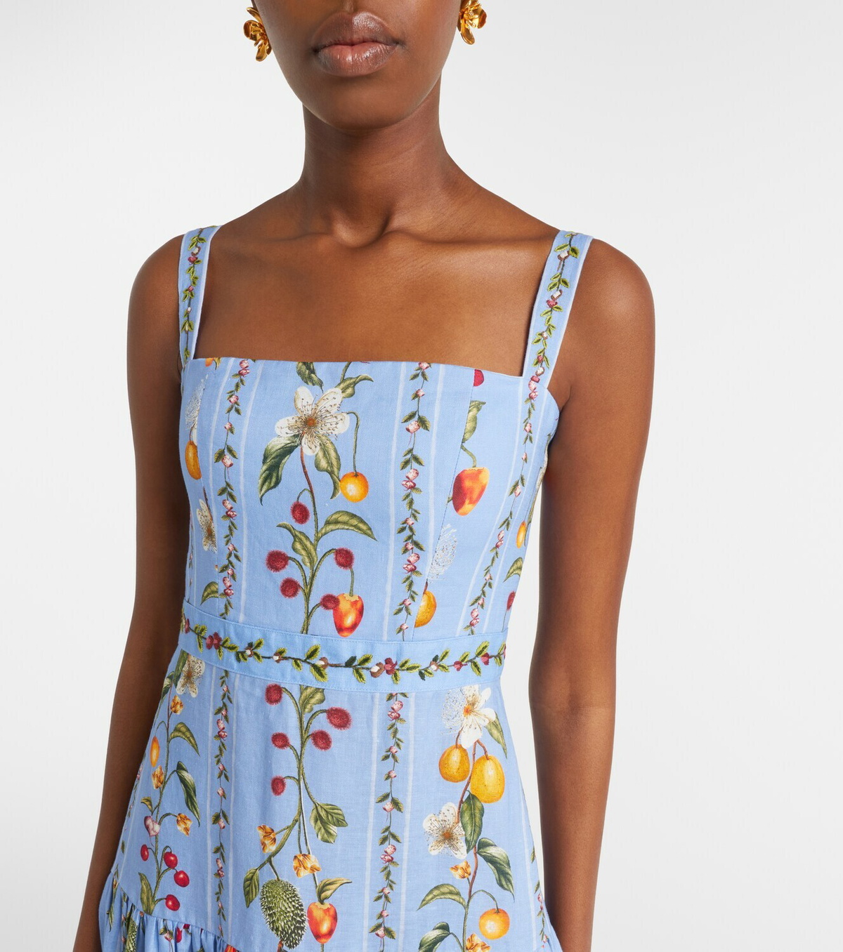 Agua by Agua Bendita Lima printed linen maxi dress