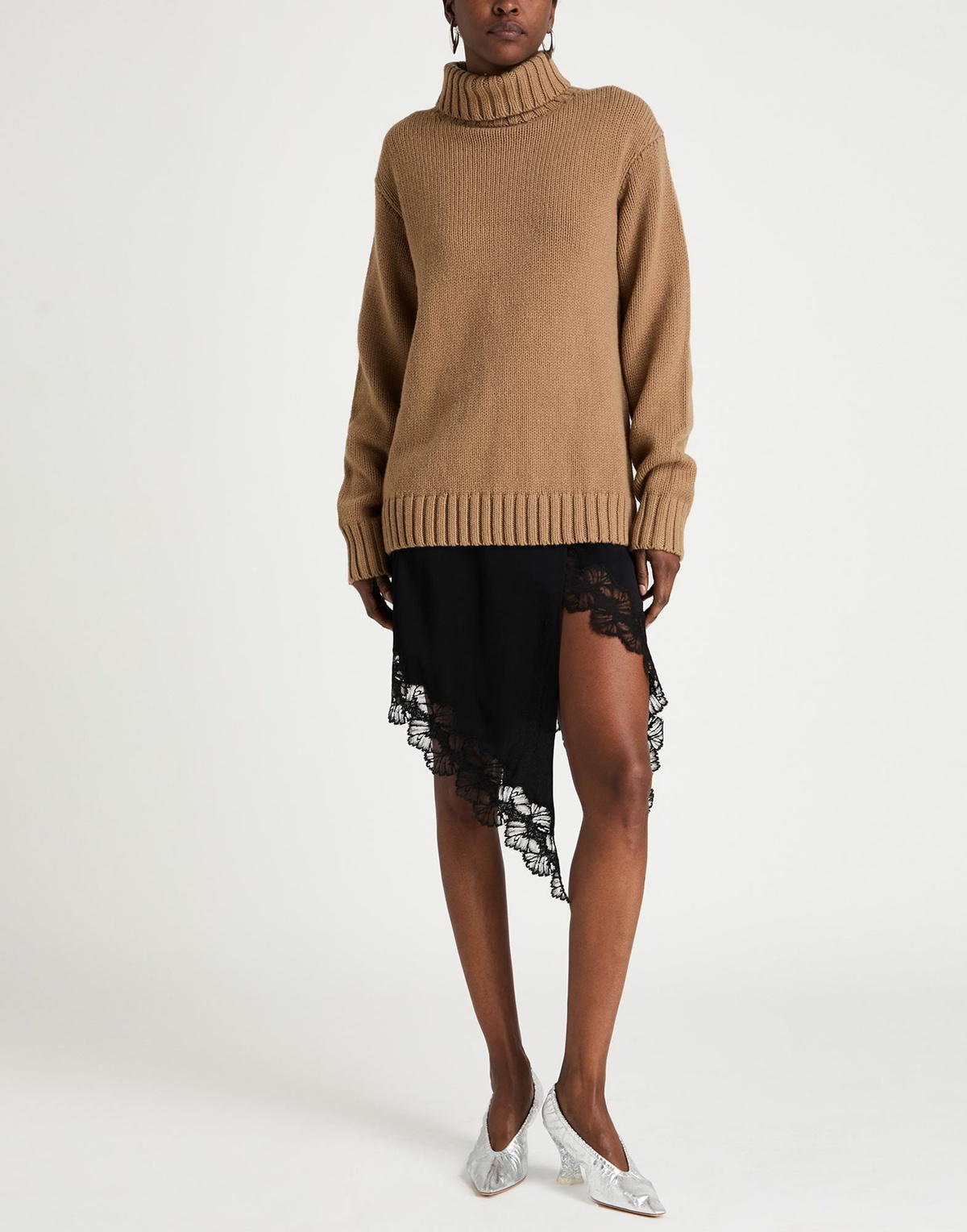 Helmut Lang Womens Turtleneck Camel