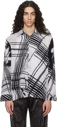 Serapis Black & White Clothing Facilities Silk Shirt
