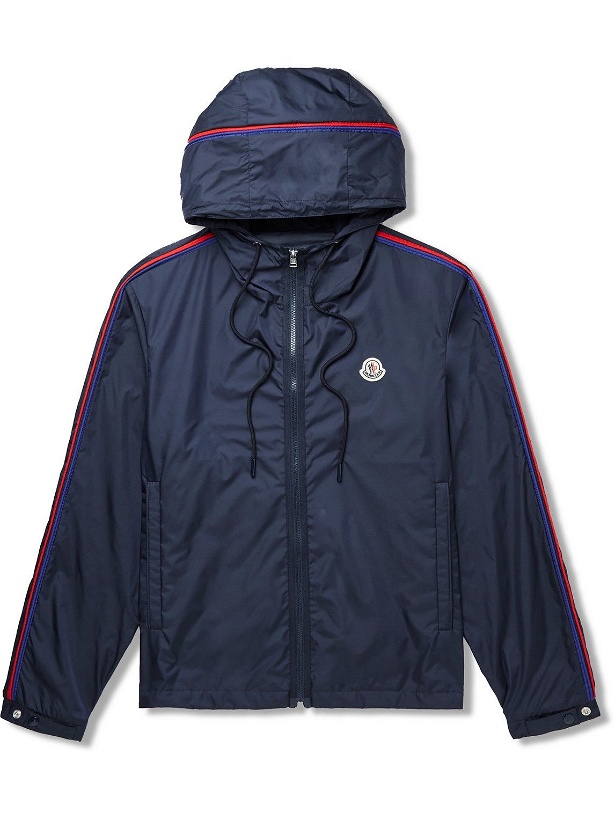 Photo: Moncler - Hattab Logo-Appliquéd Shell Hooded Jacket - Blue