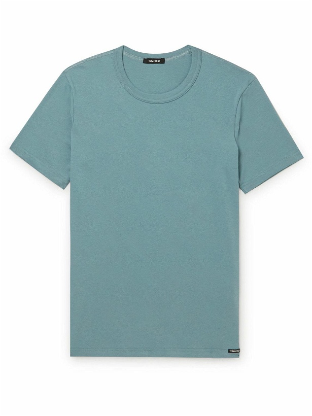 Photo: TOM FORD - Slim-Fit Stretch-Cotton Jersey T-Shirt - Green