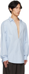 stein Blue Suvin Cotton Oversized Skipper Shirt