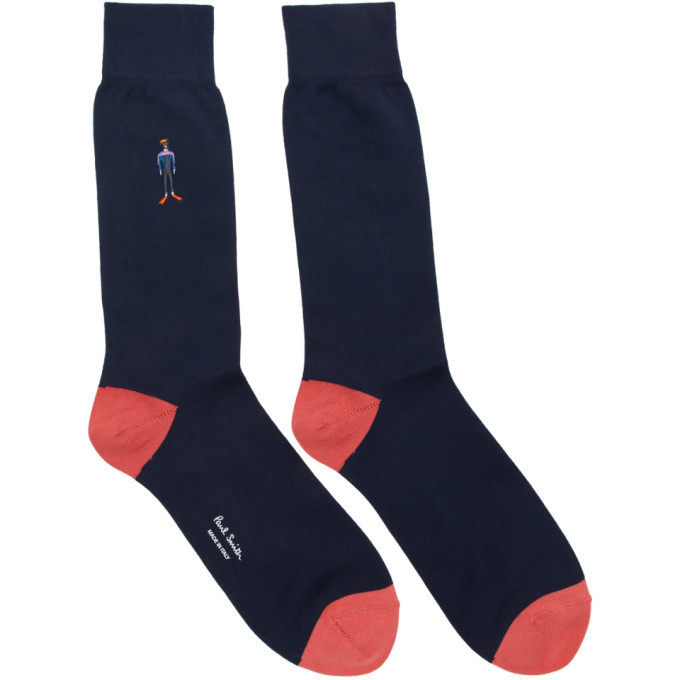 Photo: Paul Smith Black Embroidered People Socks