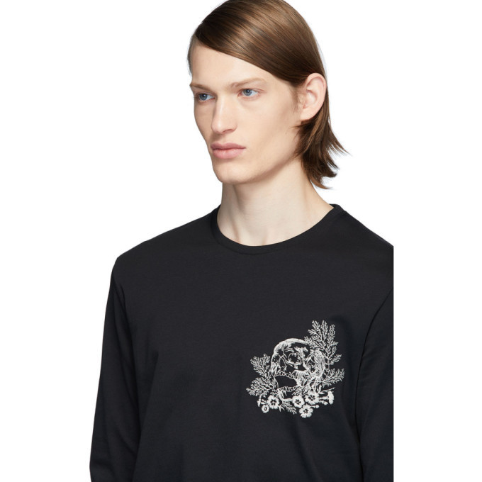 Alexander McQueen Black Skull Flower Long Sleeve T-Shirt Alexander