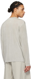 AMOMENTO Gray Oversized Long Sleeve T-Shirt