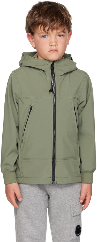 Photo: C.P. Company Kids Kids Green Goggle Jacket
