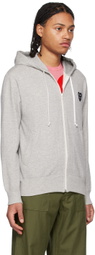 COMME des GARÇONS PLAY Gray Double Heart Hoodie
