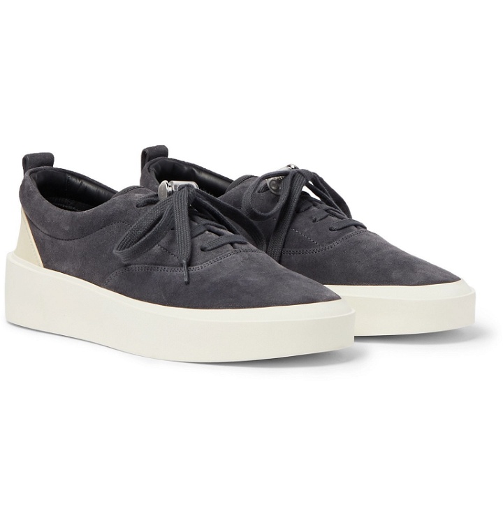 Photo: Fear of God - 101 Leather-Trimmed Suede Sneakers - Blue