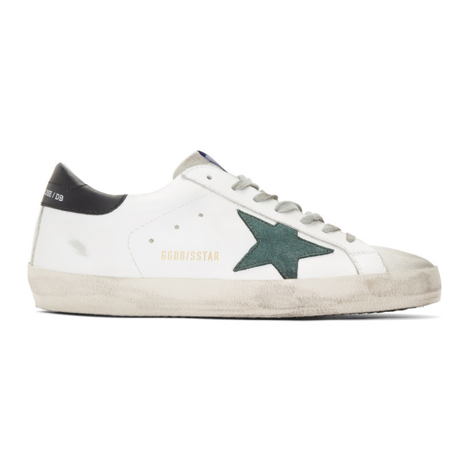 Photo: Golden Goose White and Green Superstar Sneakers