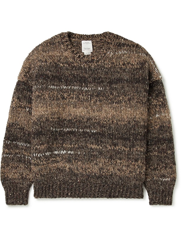 Photo: Visvim - Amplus Intarsia Striped Wool Sweater - Brown