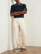 Richard James - Straight-Leg Pleated Cotton-Twill Trousers - Neutrals