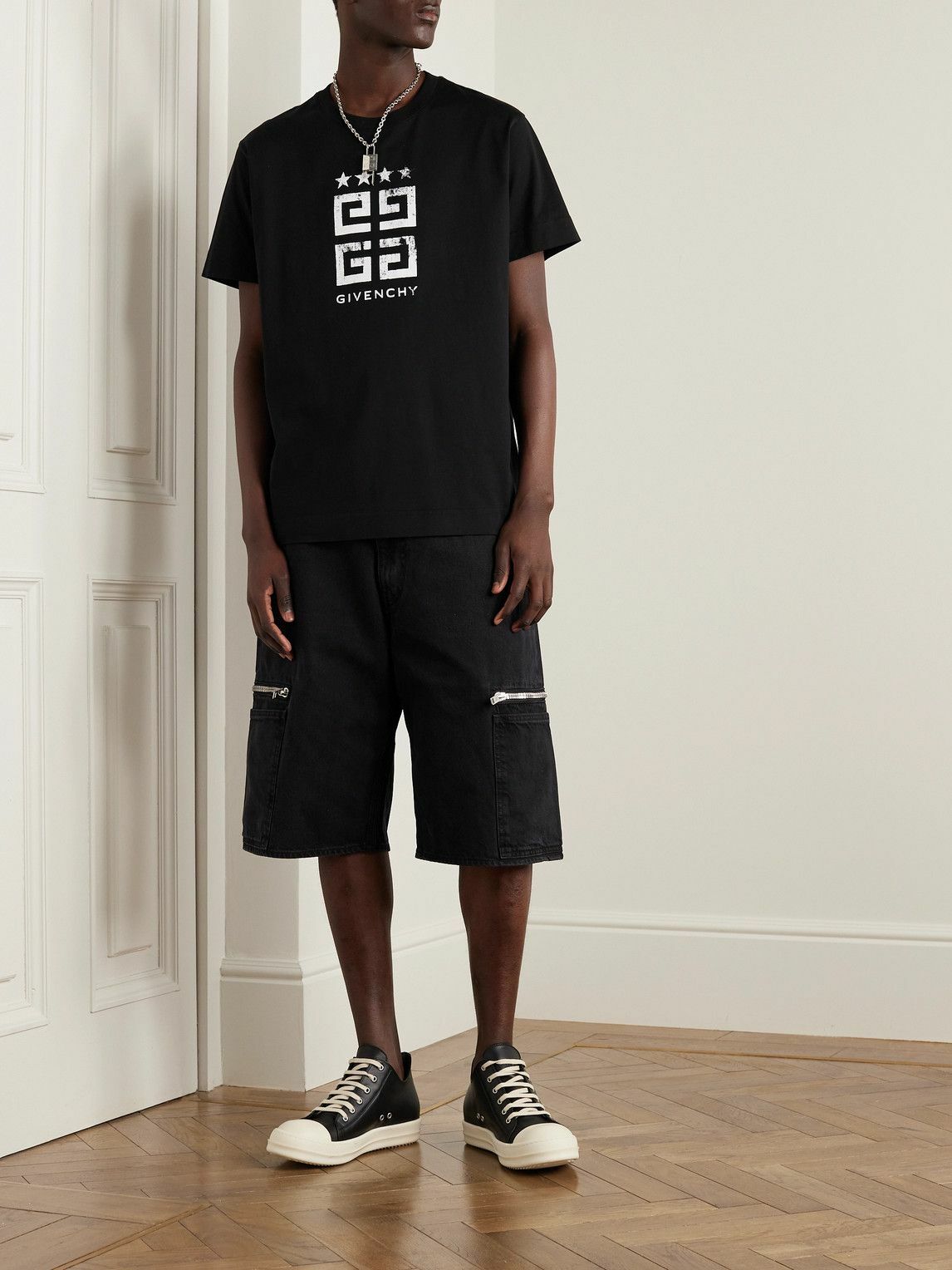 Givenchy - 4G Logo-Print Cotton-Jersey T-Shirt - Black Givenchy