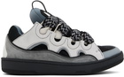 Lanvin Gray Leather Curb Sneakers