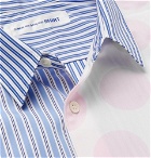 Comme des Garçons SHIRT - Panelled Printed Cotton-Poplin Shirt - Blue