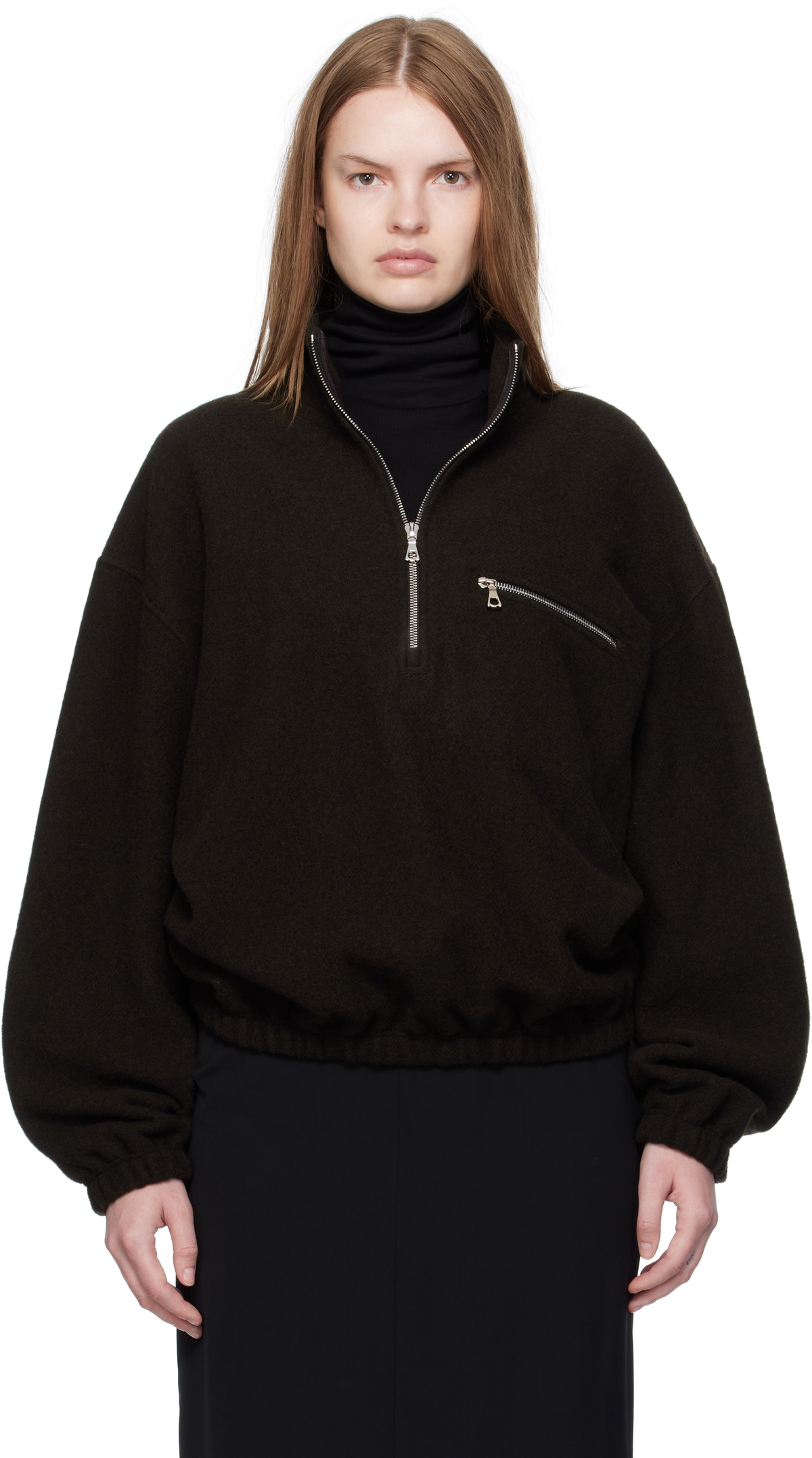 Rier Green Fleece Sweater