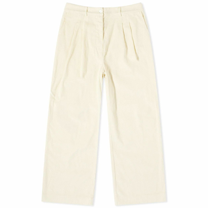 Photo: DONNI. Women's Cord Pleated Trousers in Creme