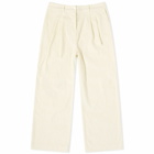DONNI. Women's Cord Pleated Trousers in Creme