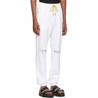 Pyer Moss White Embroidered Logo Slouchy Jogger Sweatpants