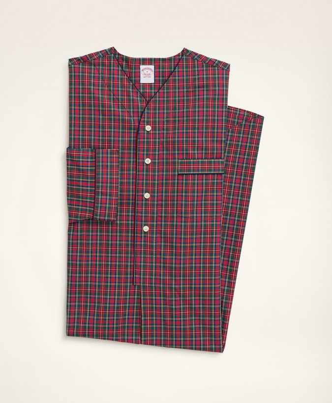 Photo: Brooks Brothers Men's Cotton Broadcloth Tartan Nightshirt | Red