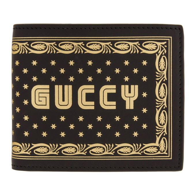 Photo: Gucci Black Guccy Sega Logo Bifold Wallet