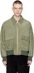 Paul Smith Green Flap Pocket Leather Jacket