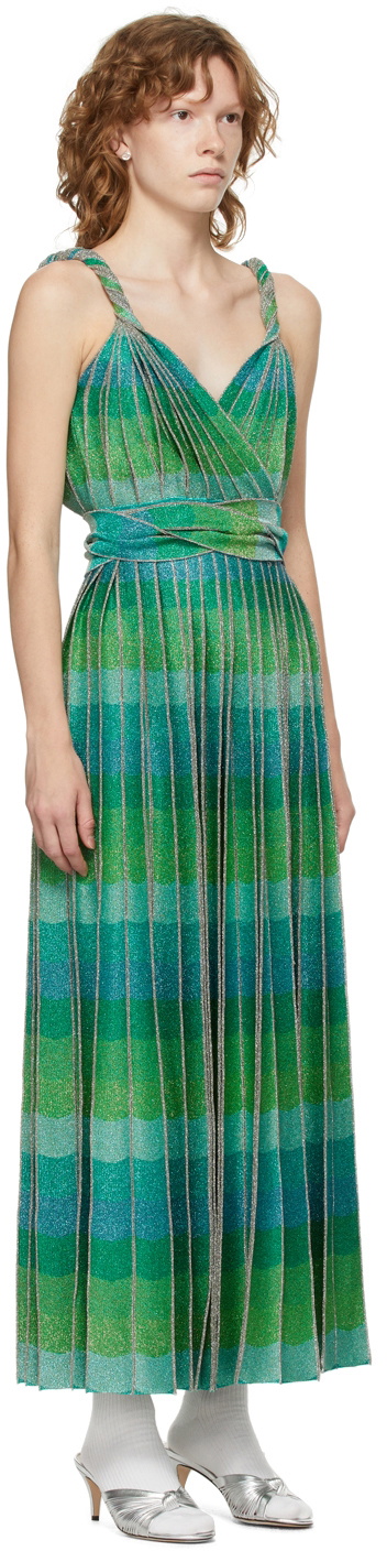 Gucci Green & Blue Pleated Long Dress Gucci Gucci Green & Blue Pleated Long Dress Gucci