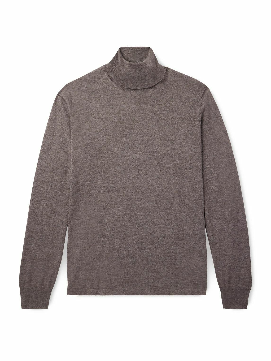 Thom Sweeney - Cashmere and Silk-Blend Rollneck Sweater - Brown