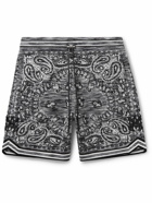 AMIRI - Straight-Leg Space-Dyed Bandana-Jacquard Cotton Drawstring Shorts - Gray