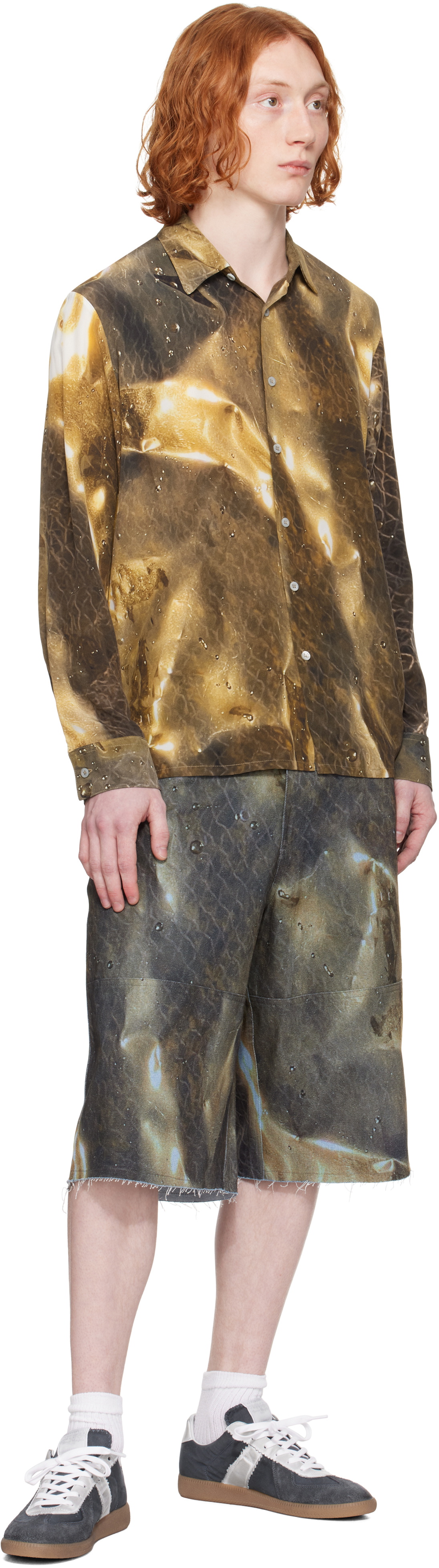 Serapis SSENSE Exclusive Khaki Golden Hour Sailor Denim Shorts