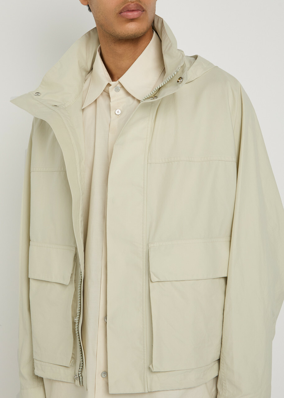 Lemaire High-neck Cotton Parka Jacket Off White